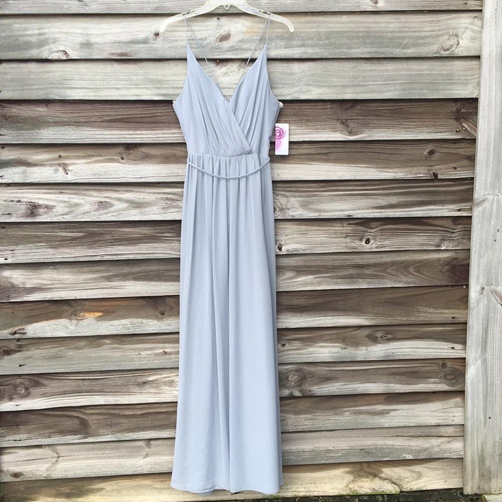 Silver chiffon formal